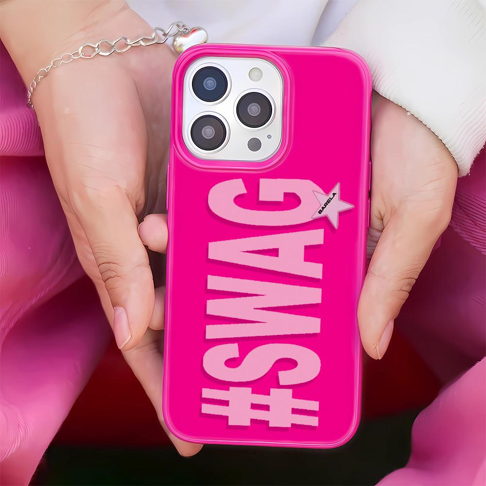 Swag Star Englisches Handyhülle Für IPhone 17 16 15 14 Plus 13 12 11 Pro Max XR Hülle Für Iphone 17 Air Funda Bumper Hülle Schale iphone 16 ProMax pink