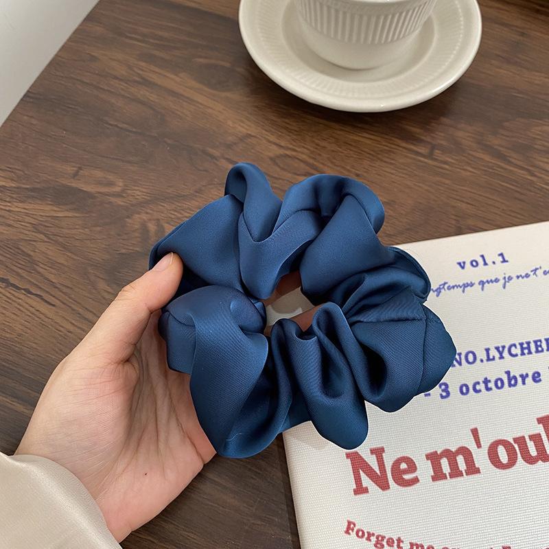 Satin Stirnband Seide Haar Seil Frauen Abteilung Einfache Crunchies Set Seil Stirnband Mädchen Haar Zubehör blau