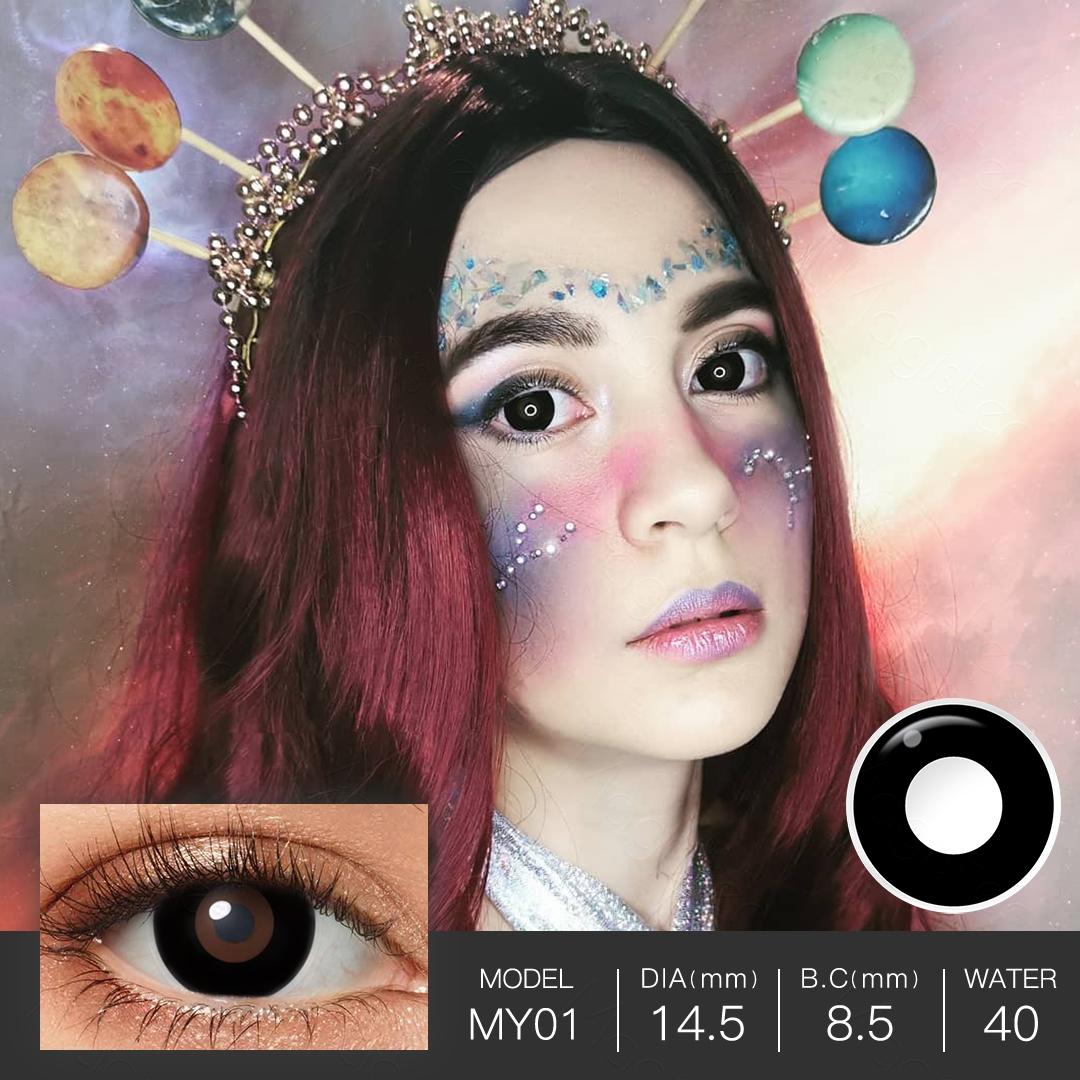 Verrückte Linsen, Halloween-Kontaktlinsen, blinde weiße Cosplay-Kontaktlinsen, Blackout-Kontaktlinsen, Anime-Zubehör für Maskerade MY01