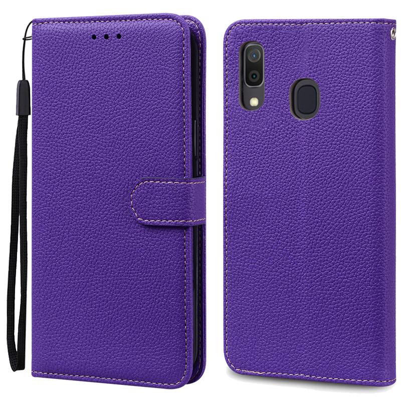 A40 Hülle Für Samsung Galaxy A40 Hülle Leder Brieftasche Klapphülle Für Samsung A40 A 40 Hülle SM-A405F Cover Coque Fundas Etui Capa For Samsung A40 dunkelviolette