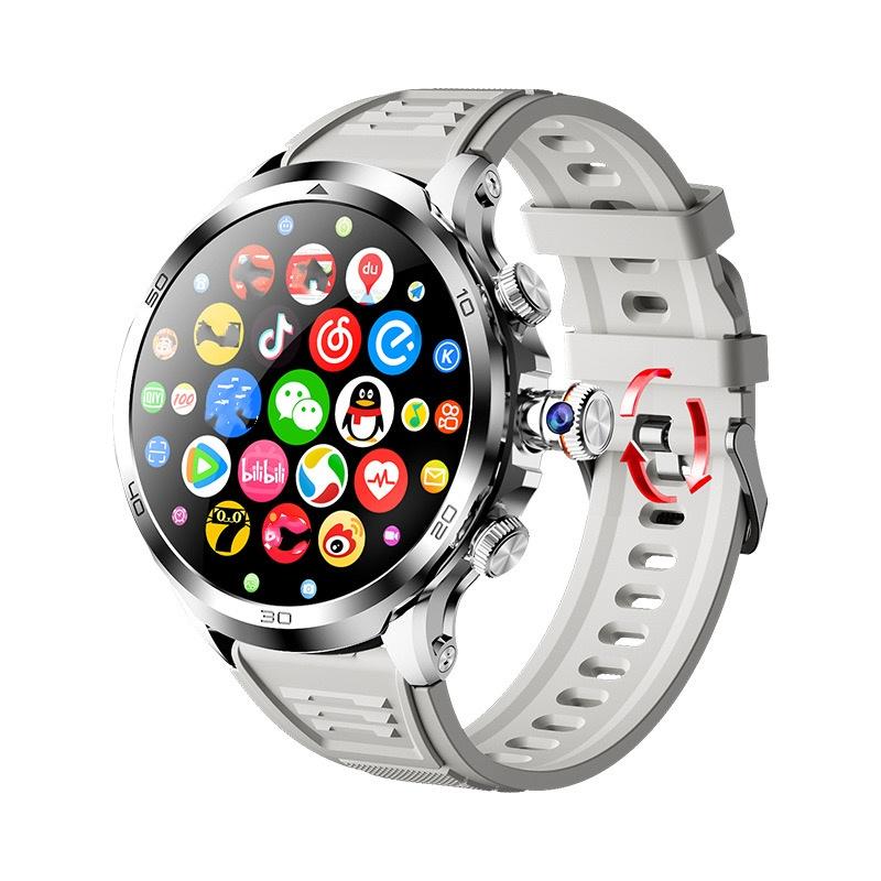 2025 Neuankömmling H19 4G Full Netcom Smartwatch Android 9.0 Mit 1,95 Zoll Amoled-Bildschirm 900W Rotierende Kamera GPS WIFI Smartwatch Herren silber