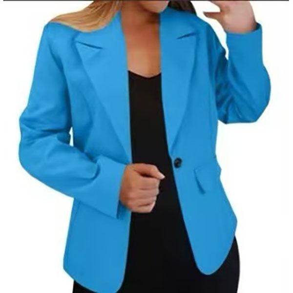 Damen Oversize Blazer Jacke Business Anzug Mantel Revers Langarm Solide Knopfleiste Lässig Elegant Mantel Trendy Loose Outwear S meer-blaue