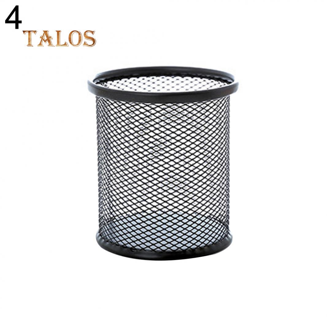 Hohler Stifthalter aus Metall, Vase, Topf, ordentlich, für Schreibwaren, Aufbewahrung, Schreibtisch, Behälter, Schreibgeräte schwarz