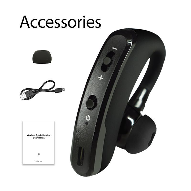 VAORLO Bluetooth-Kopfhörer, Business-Headset, kabelloser Kopfhörer, Freisprech-Headset, Ohrhörer mit HD-Mikrofon für Fahrer, Sporttelefon, iPhone, Samsung, Xiaomi schwarz