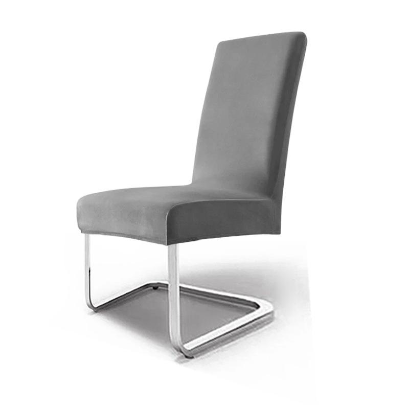 Verdickter Silberfuchs-Fleece Stuhlbezug Schwanenfleece Elastisch Zuhause Hotel Esszimmerstuhl Staubschutz Stuhlbezug Hoher Anspruch middle back (chair back does not exceed 60cm) dunkelgraue