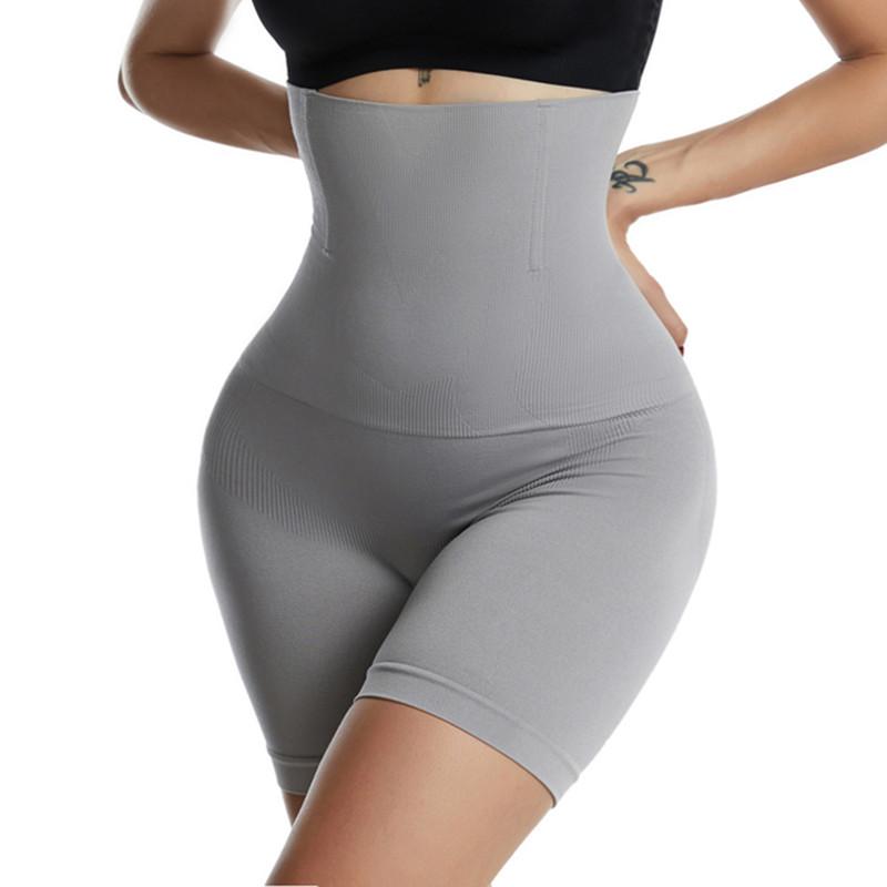 Taillentrainer Po-Former Schlankheitsunterwäsche Body Shaper Figurformende Unterwäsche Bauchwegformer Korsett Gewichtsverlust Shaper mit hohem Bund M/L grau