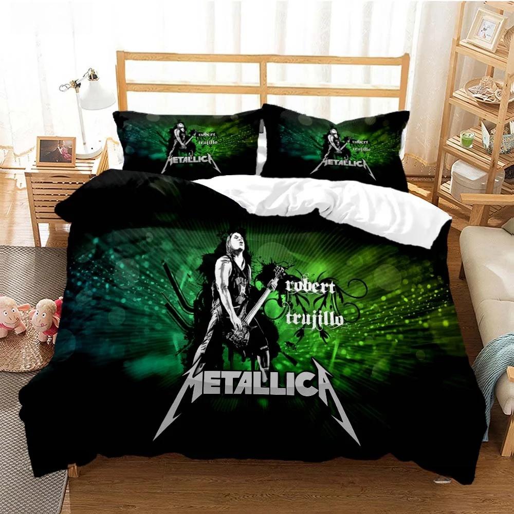 Bettwäscheset für Metal-Musikband M-Metallica, Einzelbett, Doppelbett, Queensize-Bett, Kingsize-Bett, Bettbezug-Set für Erwachsene und Kinder, Heimtextilien EU King 240x220cm