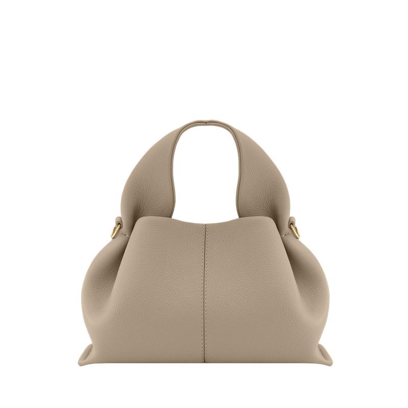 Französische Poleno Wolken Tasche Damen Tasche Nische High-End Gefühl Schräg über die Schulter Handtasche Damenmode Falten Knödel Tasche 32*16*19cm (gift box) graue