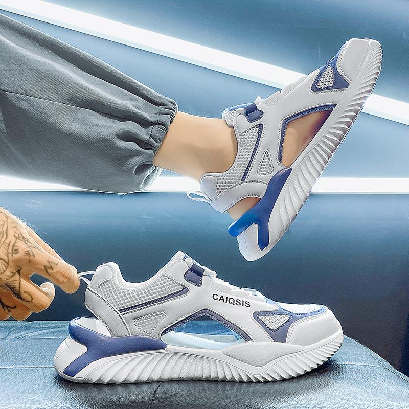 Herren Sport Sandalen Sommer Atmungsaktive Mesh Sandalen Männer Outdoor Casual Leichte Strand Sandalen Mode Männer Schuhe 40 blau