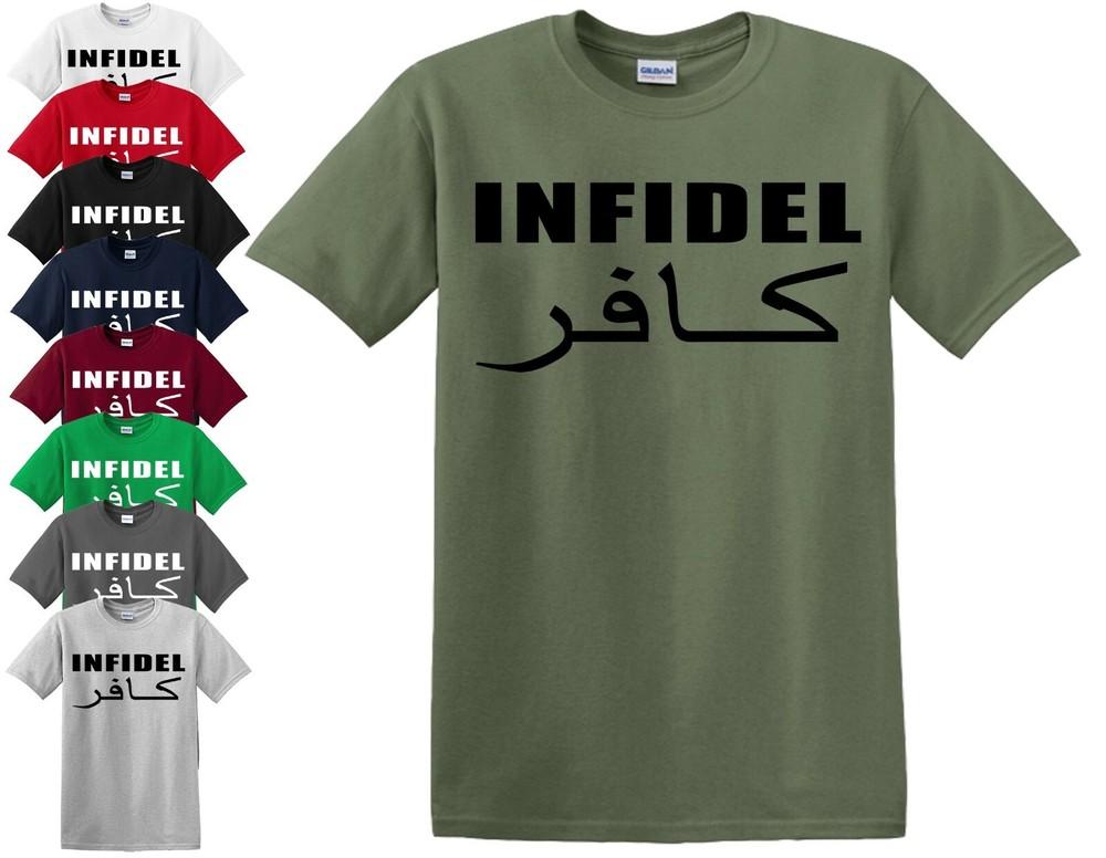 INFIDEL T-SHIRT MILITÄR ARMY LUSTIG ENGLISCH AFGHAN AFGHANISTAN PARA MARINES top L gray
