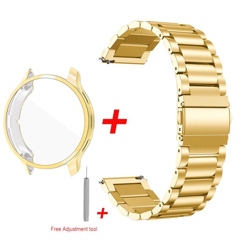 Edelstahlarmband TPU-Gehäuse Uhrenarmband Softcover für Garmin Venu 3 3S Displayschutzfolie Shell Smartwatch Handgelenk Armband Gürtel Garmin Venu 3 gold