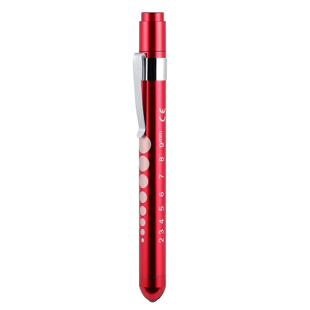 LED-Taschenlampe, medizinisch, mit Stift, Taschenlampe, tragbar, für Schüler rot