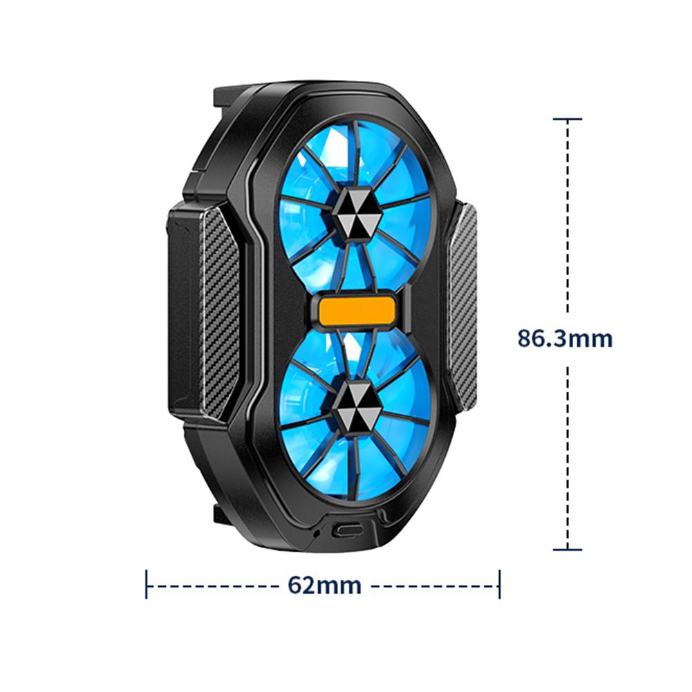 Tragbarer wiederaufladbarer Handy-Kühler, 3 Geschwindigkeiten einstellbar, kabelloser magnetischer Handy-Radiator für Android & iPhone PUBG