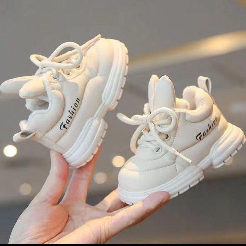 Kindermode Sneaker Schuh Samt Winter Baumwollschuh Kind Junge Mädchen Sportschuh Bequeme Schuhe Rutschfester Sport-Sneaker 15 beige