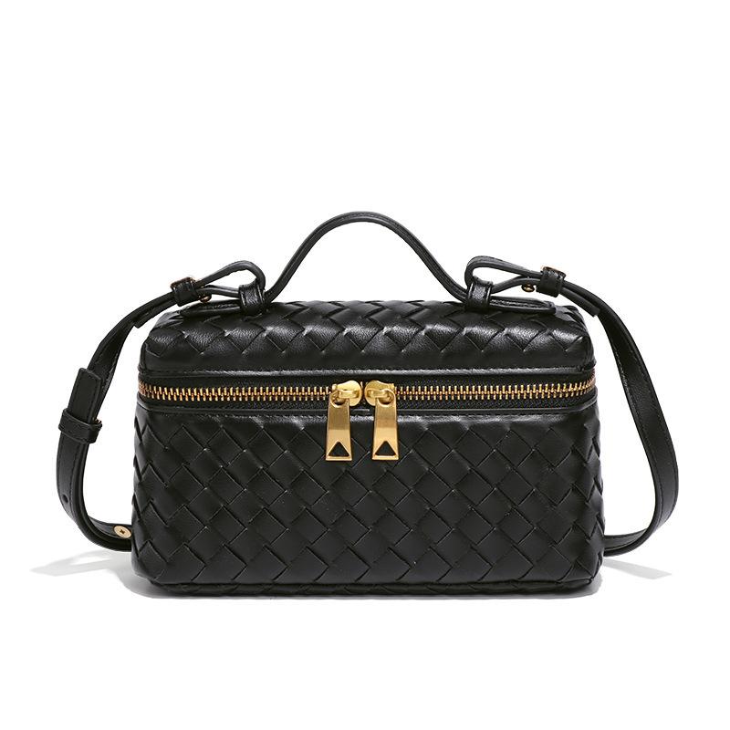 Taschen Mode Damen-Taschen Geflochtene Taschen Damen Schultertaschen Umhängetaschen Nischen-Handtaschen für Damen 20*7*11.5cm schwarz