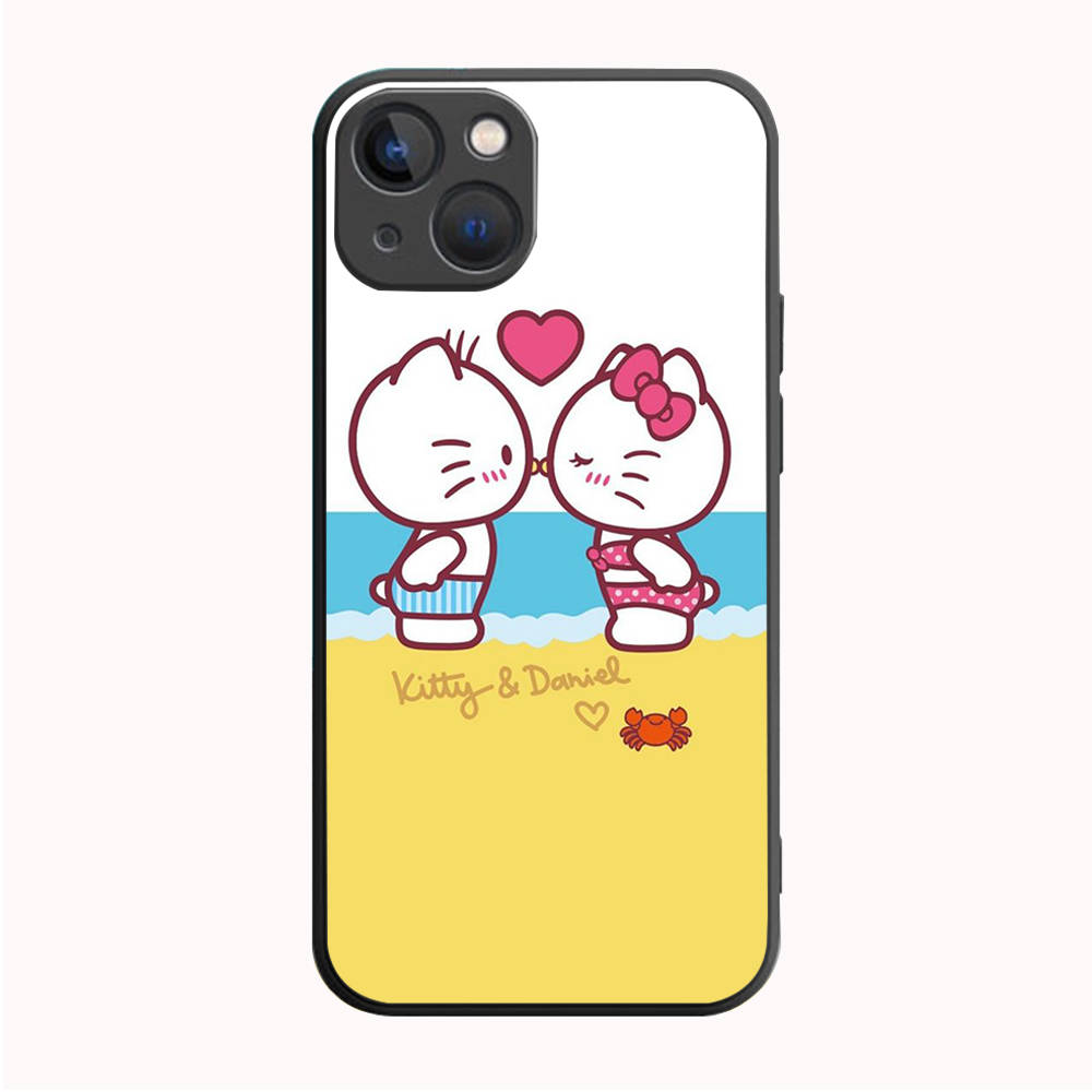 B-48 lovely hello kitty Schwarze Hülle für Samsung S24 S23 S22 S21 S20 FE S10 Lite Ultra S7 S8 S9 Plus A05S A11 A12 A13 A15 A22 A24 A25 A32 A52 A71 5G Samsung A05 flieder
