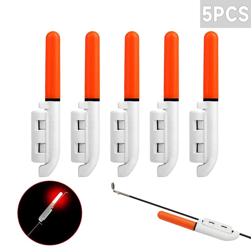 5 stücke Led Glow Lampe Wasserdicht Leucht Glow Sticks Mit Schnalle Nacht Angeln Biss Alarm Für Meer Angelrute gelb