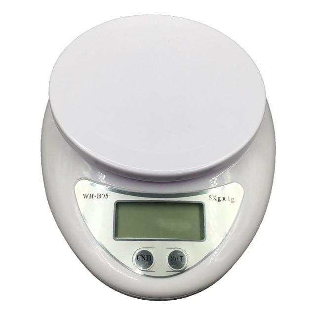 Tragbare Digitalwaage LED Elektronische Waagen Post Lebensmittel Balance Messen Gewicht LED Elektronische Waagen küchenzubehör 5Kg weiß
