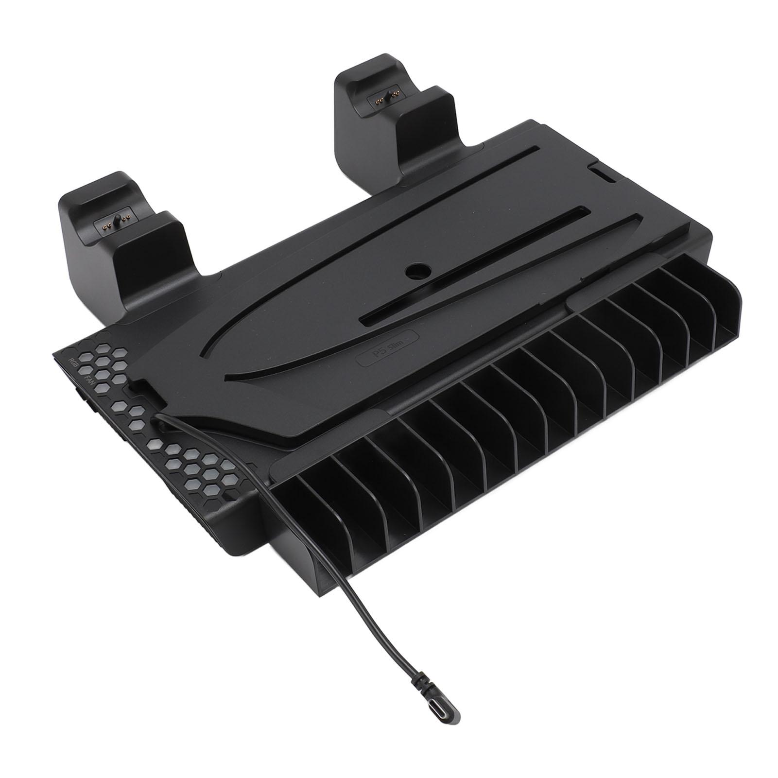 RGB-Kühlstation für PS5, multifunktional, einstellbare Lüftergeschwindigkeit, Dual-Ladeständer für PS5 schwarz