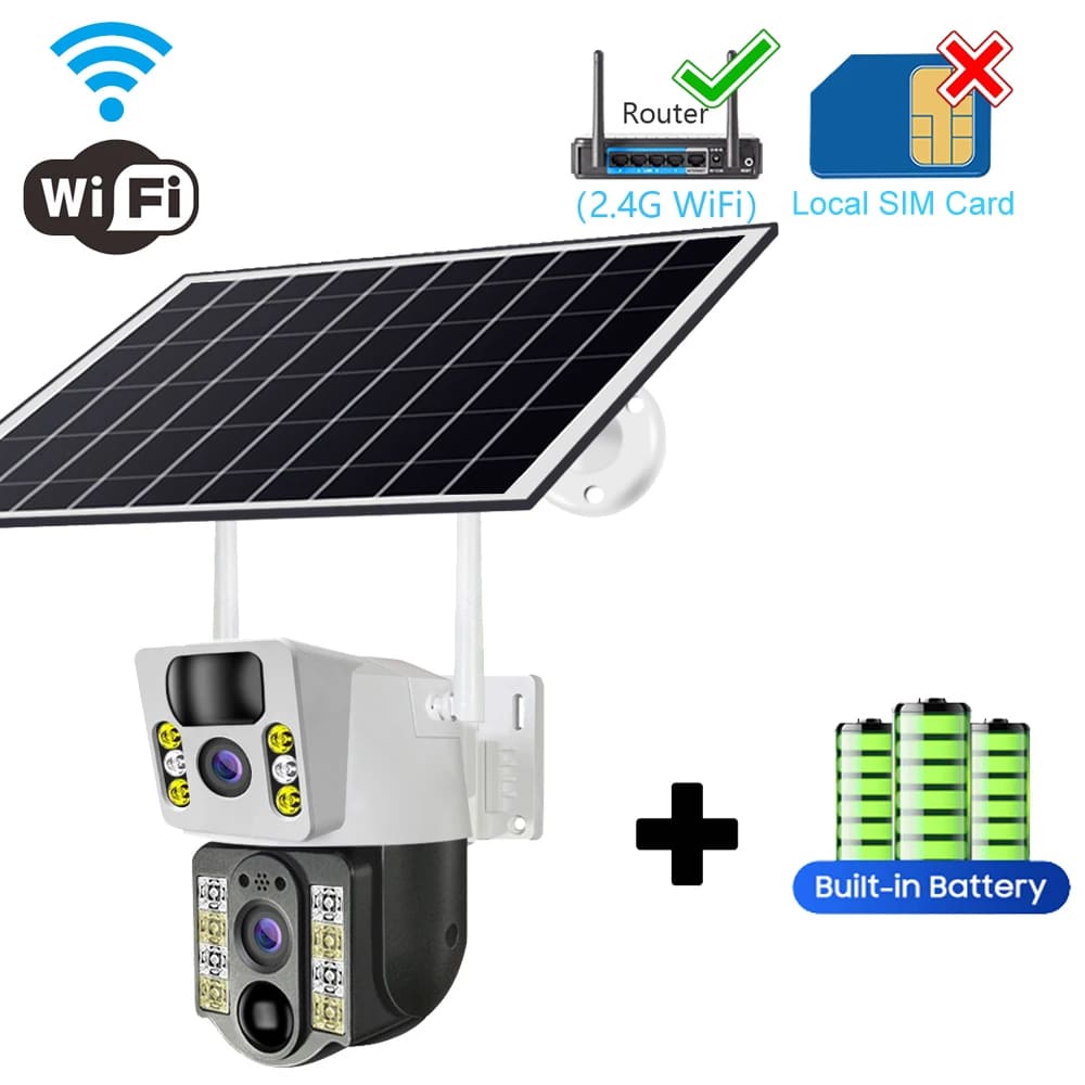 2024 neue Solarkamera 4G SIM-Karte/WLAN-Überwachung im Freien 4K 8MP HD 360 Wireless Low Power Batterie CCTV-Sicherheitsschutz IP-Kameras WIFI Camera