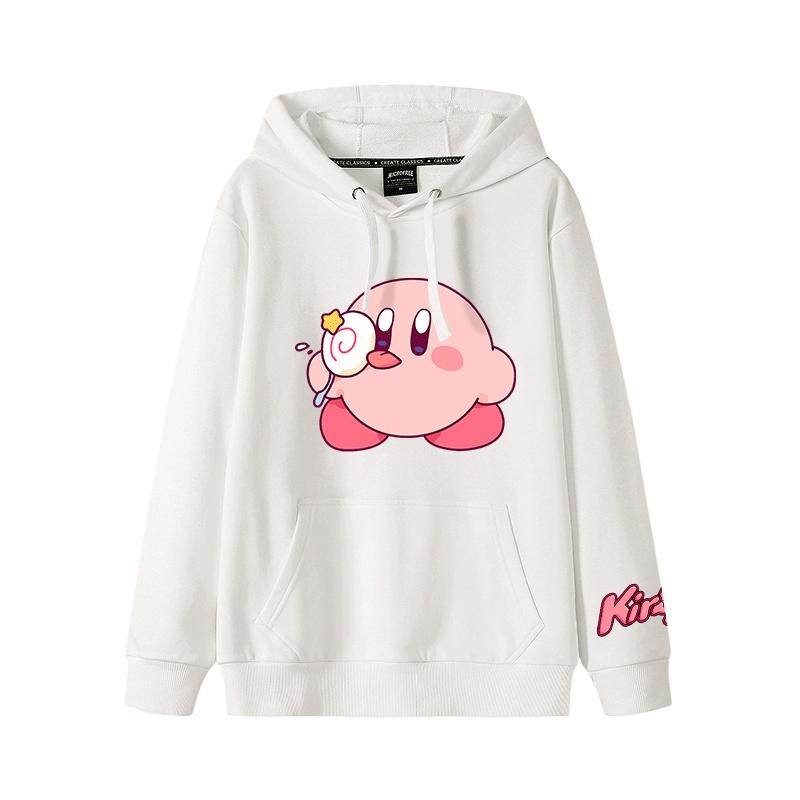 2025 Herbst und Winter Weich und niedlich Kirby Cartoon Anime Peripherie Jungen und Mädchen Hoodies neuer Stil Kinderbekleidung Hoodie 160 khaki