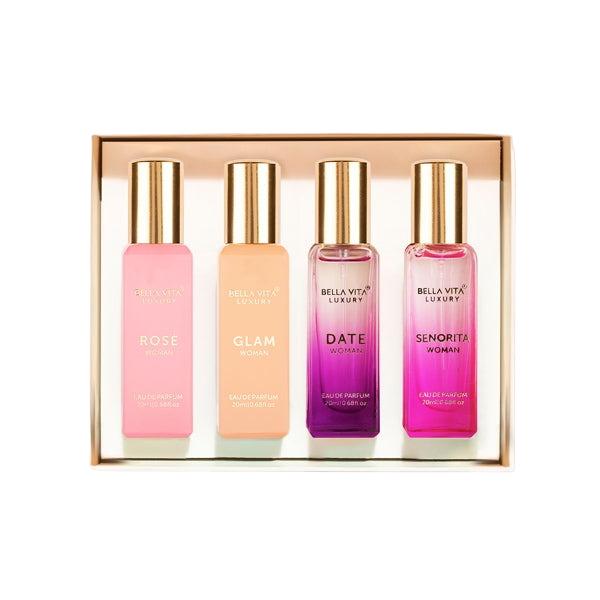Parfüm-Geschenkset für Frauen (4 X 20 Ml), Luxuriöses Parfüm-Geschenkset für Damen, Bella Vita
