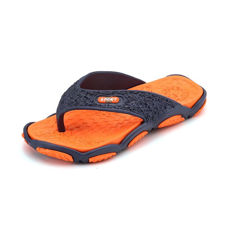 Sommer Herren rutschfeste Pinch Sandalen und Hausschuhe Sommer Flip-Flops Herren Strandsandalen und Hausschuhe 40 orange
