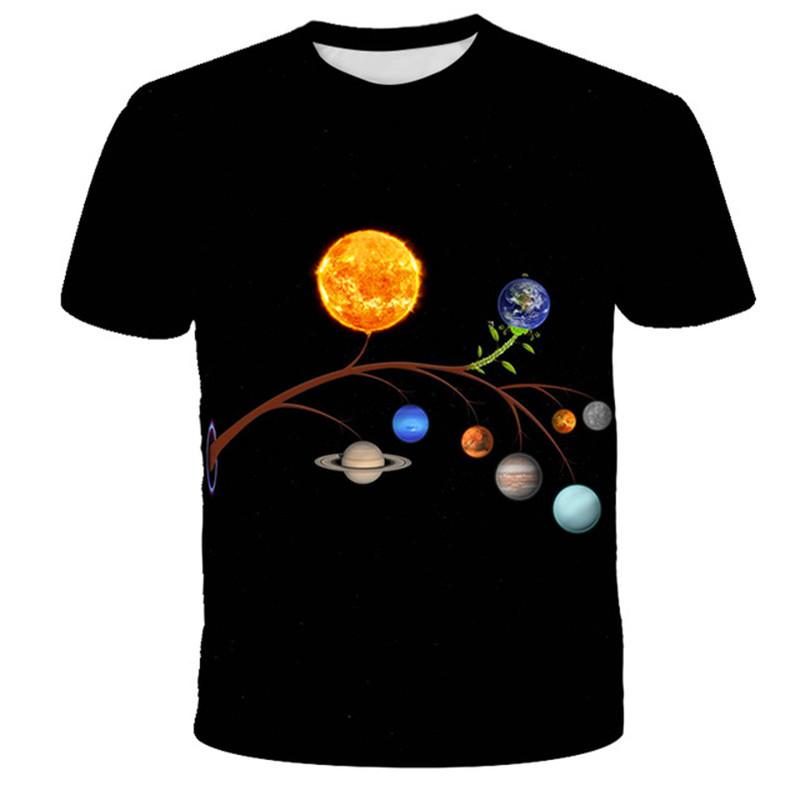 1-14 Jahre Kinderkleidung Sternenhimmel Harajuku T-Shirt Mädchen Jungen T-Shirts Baby T-Shirt Cartoon Kinder T-Shirt Lustige Kinderkleidung 150 black