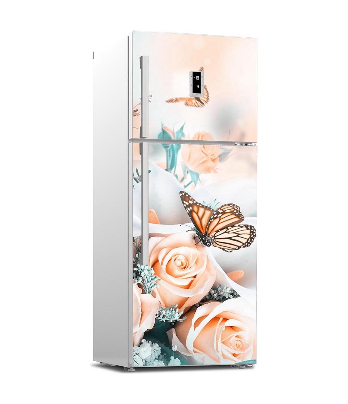 39Style Schöne Landschaft Kühlschrank Aufkleber Kühlschrank Abdeckung Tür Vinyl Selbstklebende Küche Möbel Dekor Wrap Gefrierschrank Aufkleber DIY 77X200cm(cut 2pcs)