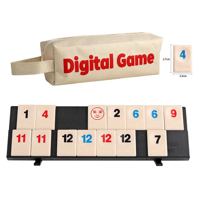 Reise-Rummy-Set, Rummikub, Rummy-Brix, Mahjong - Lockere Party, Brettspiele, Ziehspiele, Schach, Zahlenpaarspiel, Reisespiel champagner
