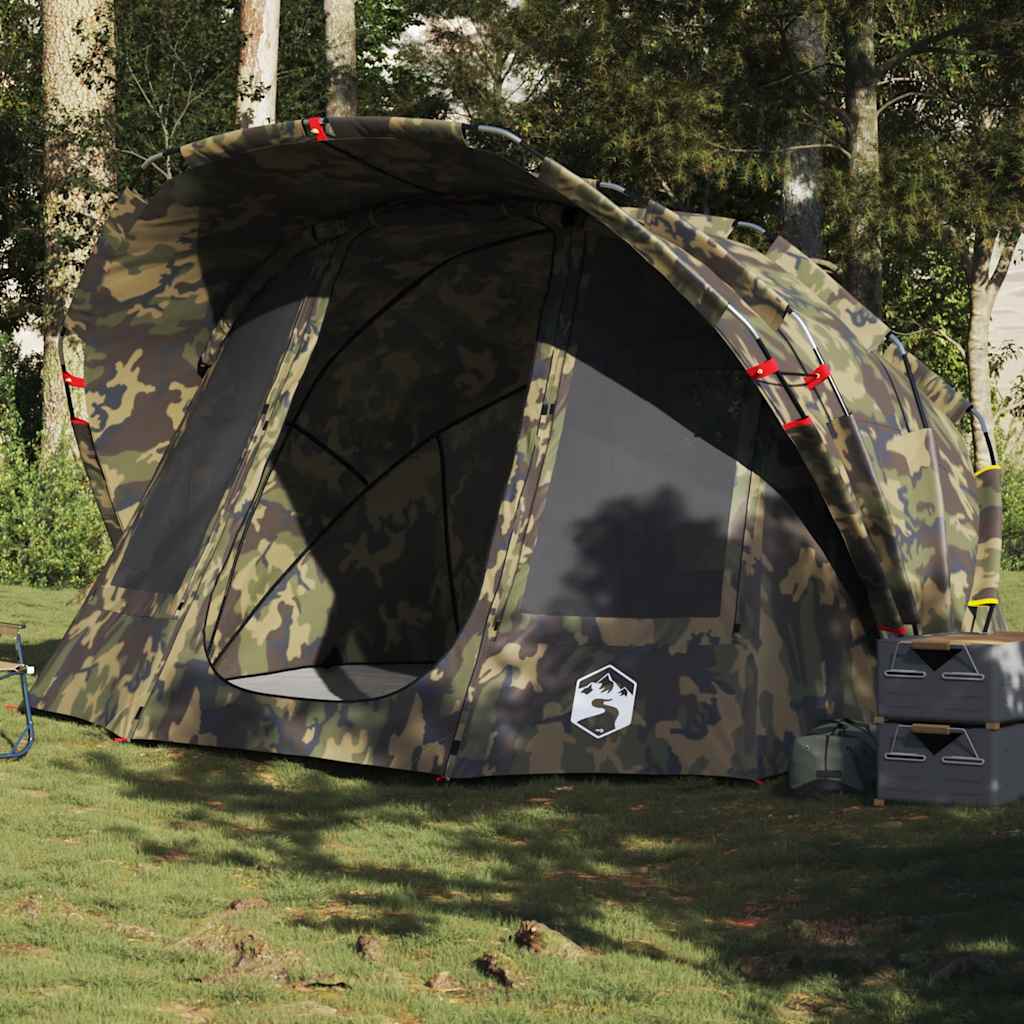 Vidaxl Angelzelt, 5 Personen, Camouflage, Wasserdicht