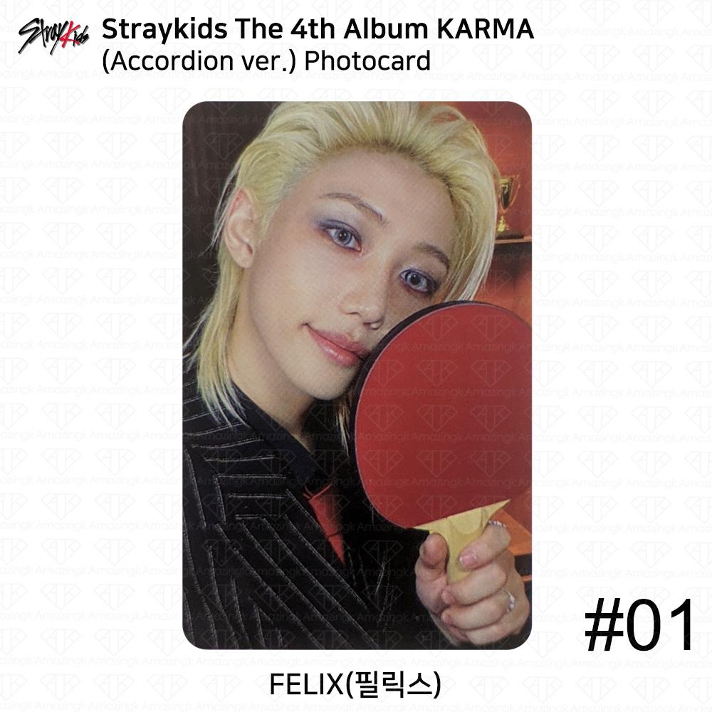 Stray Kids Das 4. Album Karma Akkordeon-Version Offizielle Fotokarte Felix (Accordion ver)