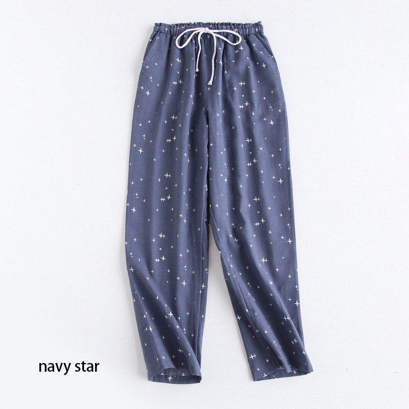 Frühling Paare Baumwolle Gaze Schlaf Hosen Damen Hause Krawatte Pyjama Hose Unten Hosen Schlaf Hose Frau Pyjama Bottoms M