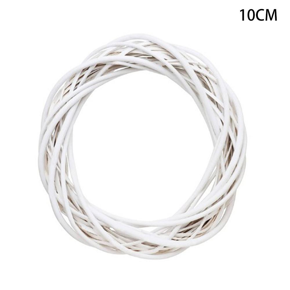 10/22/30CM Weiß Wicker Kranz Dekor Rattan Ring Künstliche Blumen Girlande Getrocknete Blumen Rahmen Handwerk Zubehör DIY Girlande 10CM