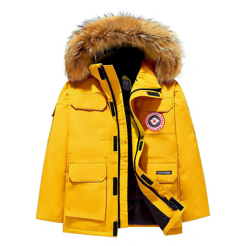 Unisex Canada Goose Expedition Daunenjacke: Kältefest, verdickt, Arbeitskleidung mit Kapuze für extreme Wärme im Freien. 4XL