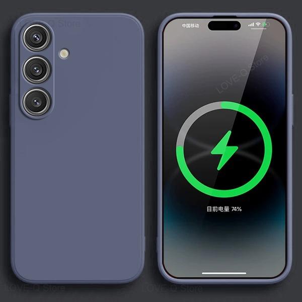 Für S24 S23 S22 Ultra Hüllen Flüssigsilikonhülle für Samsung Galaxy S24 S23 S22 Ultra Plus S24Ultra Hüllen Abdeckungszubehör For Samsung Galaxy S23+ graue