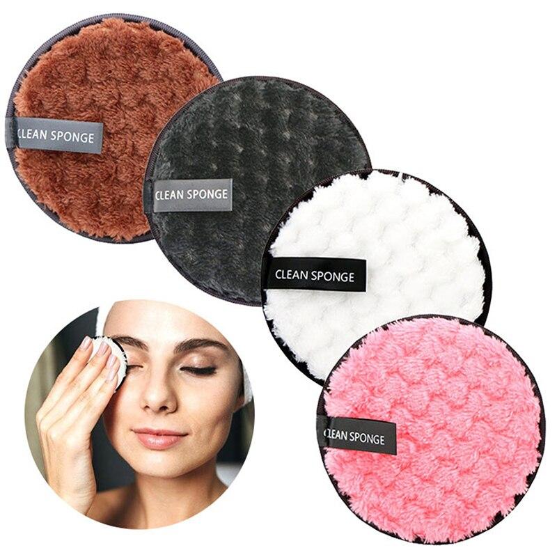 Make-up Entferner Mikrofaser Wattepad Kosmetik Waschbares Make-up Handtuch Reinigungsschwamm Hautpflege Werkzeug Make-up Entferner und Faci 4pcs