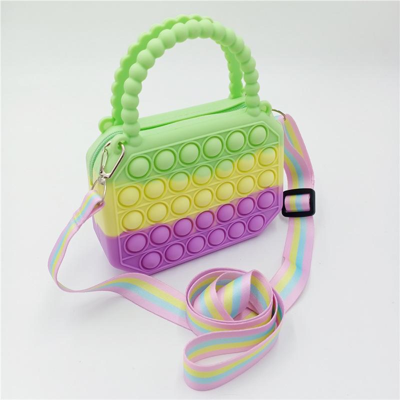 Pop It Fidget Toys Silikon Push Bubble Umhängetasche Sensorische Reliver Stress Autismus Erwachsene Kinder Handtasche Münzfach Geldbörse Geschenke