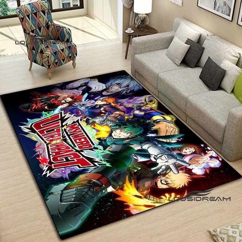 My Hero Academia Anime Teppich und Vorleger Fashion Home Cartoon Dekorieren Teppich Wohnzimmer Schlafzimmer Bereich Teppich Arbeitszimmer Veranda Nachttischmatte 60cm x 90cm