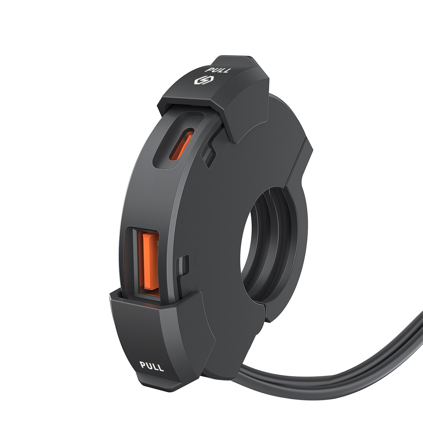 QC 3.0 Motorrad-USB-Ladegerät Typ C PD Schnelllade-Lenkermontage Moto-Telefon-Ladebuchsenadapter für Kamera-Telefon-Kopfhörer 12V/24V