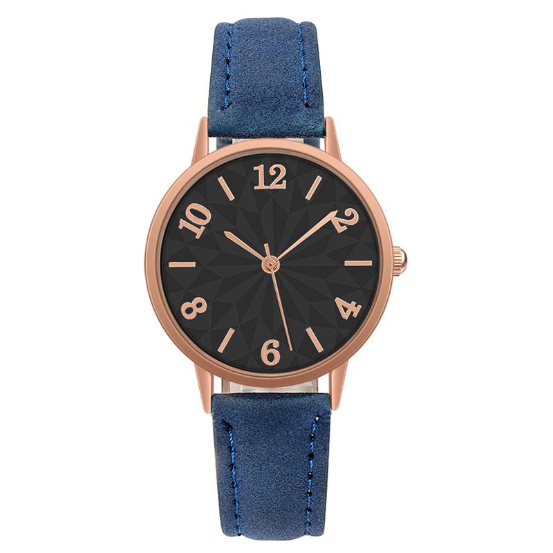 Trendy Unisex Neue Mode Casual Frauen Kleid Armbanduhren Leder Gürtel Uhren Ins Uhr Frauen Uhr Damen Quarzuhr Einfache Frosted blau