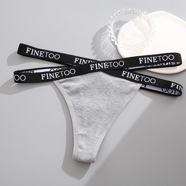 FINETOO Sexy Cross Strap Baumwolle G-string Höschen Frauen Brief Gürtel Tanga V Taille Bikini Mädchen Unterwäsche Aushöhlen Femme Dessous XL grau
