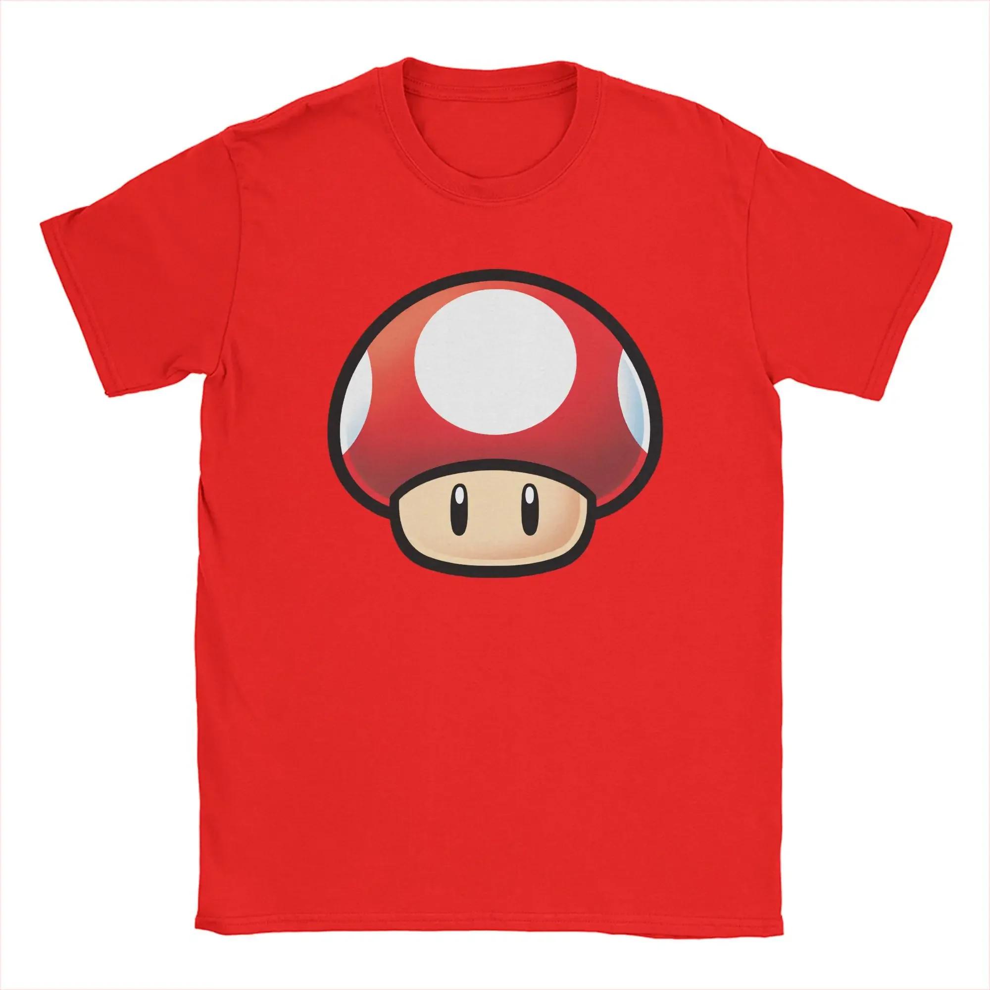 Miniso Roter Pilz Marios T-Shirts Herren Damen Baumwolle Vintage T-Shirts Rundhals T-Shirts Kurzarm Bekleidung Druck 3XL white
