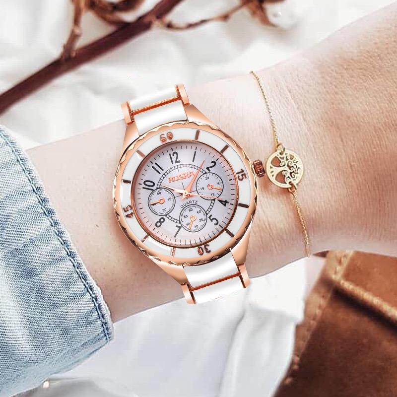 Roségoldene Uhr Damenuhren Luxus Damenuhren Damenuhr Uhr women weiß