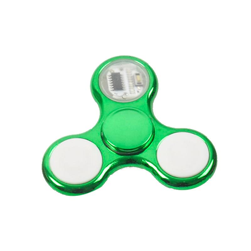 6 Farben Kreatives LED-Licht Leuchtender Fidget Spinner Ändert Handspinner Leuchtet im Dunkeln Stressabbau Spielzeug für Kinder grün