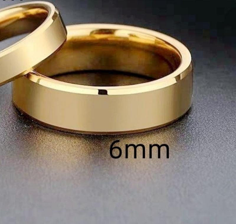 Edelstahl Partnerringe Goldfarbe Schlicht Damen Herren Liebende Hochzeit Zirkon Verlobung Geschenke 13