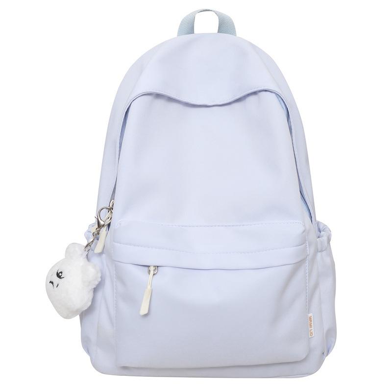 Einfarbiger Damen-Rucksack für Studenten, Schultasche, Campus-Klassen-Rucksack blau