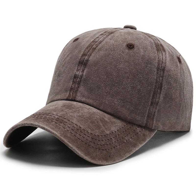 Neue Unisex-Kappe, verstellbar, gewaschene Baumwolle, einfarbig, einfarbig, Baseballkappe, Streetwear, Freizeithut, Kappe 54cm-60cm kaffeebraun