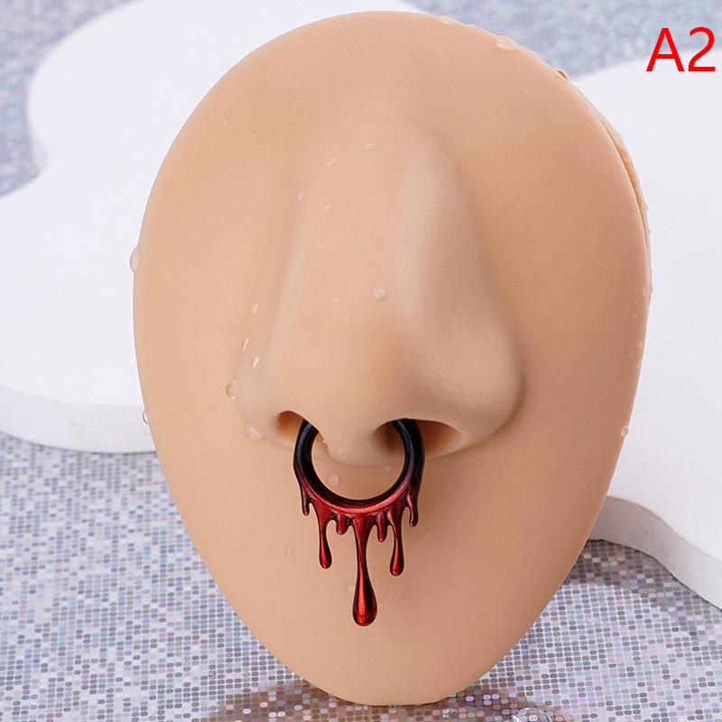 1 Stück Septumpiercing aus chirurgischem Stahl mit Fledermaus-Motiv, Klappsegment, Nasenring, Septumclicker, Knorpel, Tragusclicker, Körperpiercingschmuck as the picture