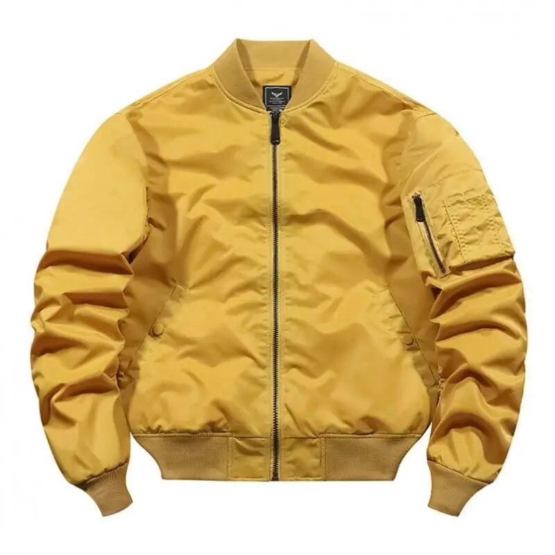 Frühling Herbst Bomber Jacke Männer Frauen Military Fly Jacke Varsity Baseball Flug Mantel Herren Windjacke Herren Kleidung M gelb
